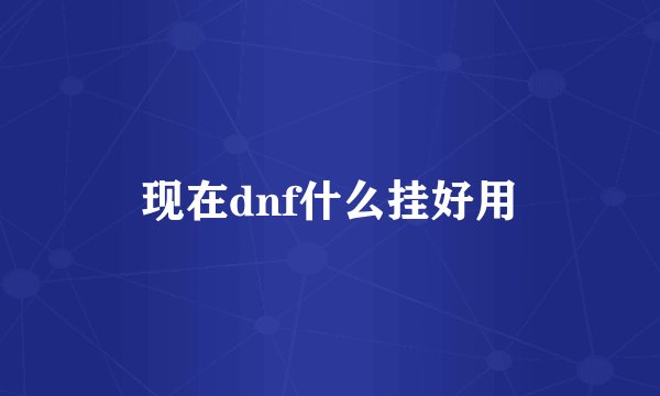 现在dnf什么挂好用