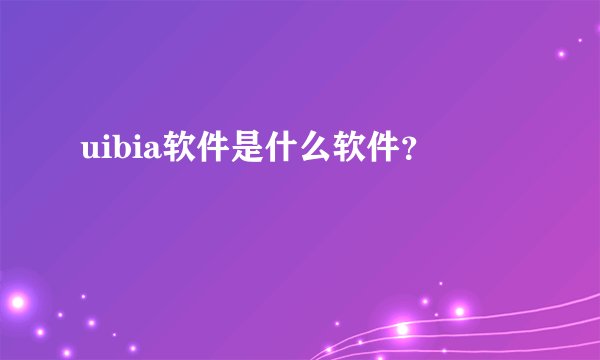 uibia软件是什么软件？