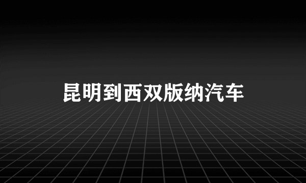 昆明到西双版纳汽车