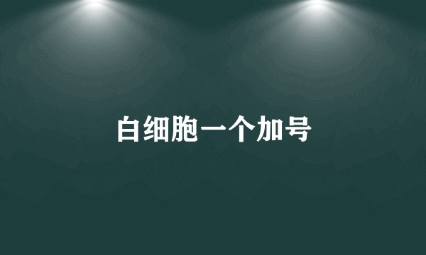 白细胞一个加号