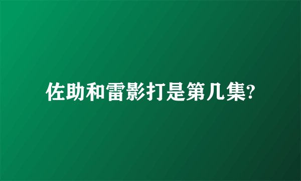 佐助和雷影打是第几集?