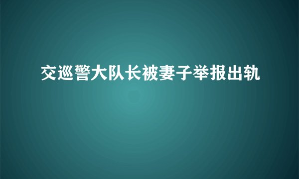交巡警大队长被妻子举报出轨
