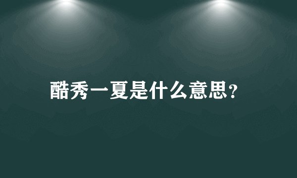 酷秀一夏是什么意思？