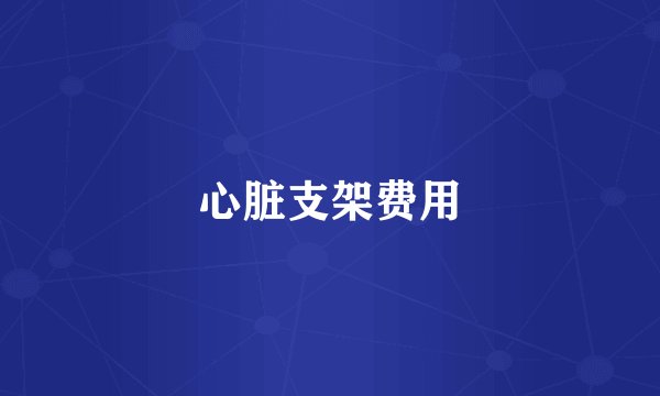 心脏支架费用