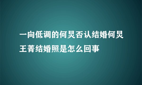 一向低调的何炅否认结婚何炅王菁结婚照是怎么回事