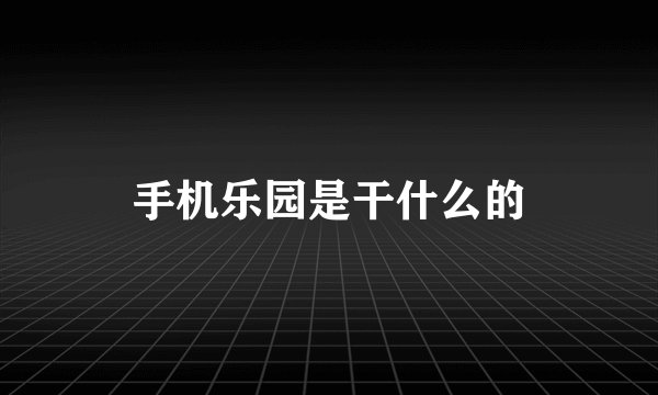 手机乐园是干什么的