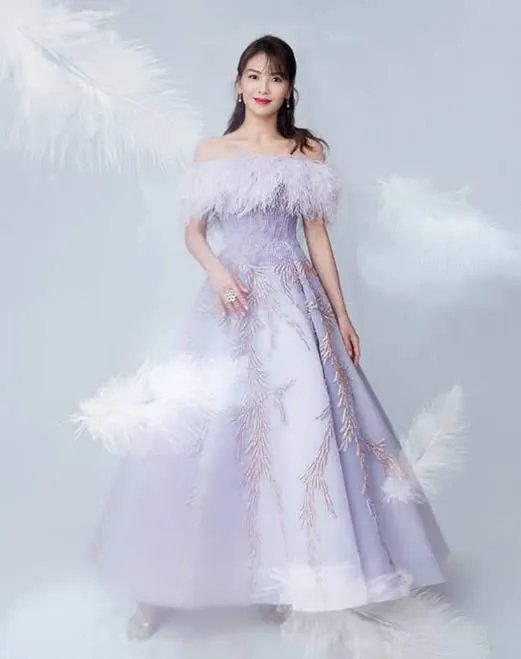 刘涛香芋紫羽毛裙怎么回事:刘涛淑女风气质完美展现