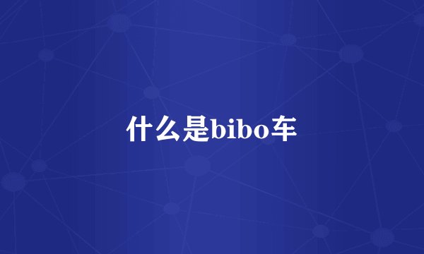 什么是bibo车