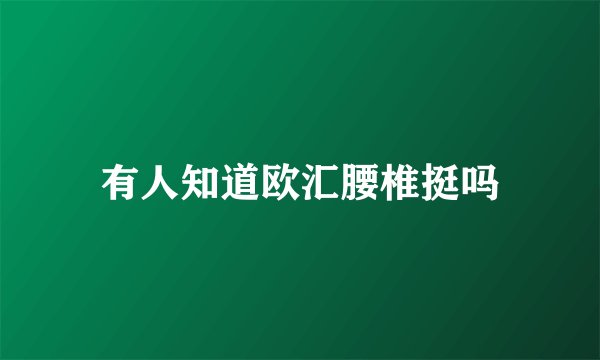 有人知道欧汇腰椎挺吗