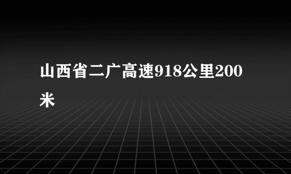 山西省二广高速918公里200米