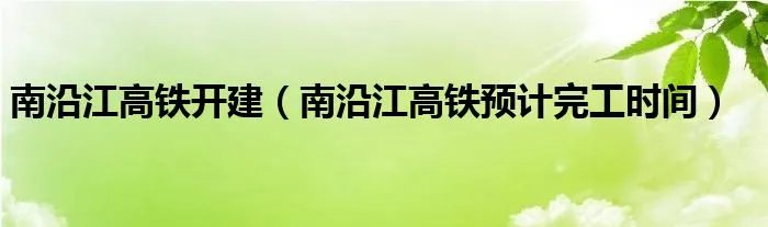 南沿江高铁开建（南沿江高铁预计完工时间）