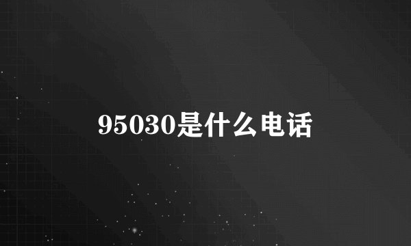 95030是什么电话