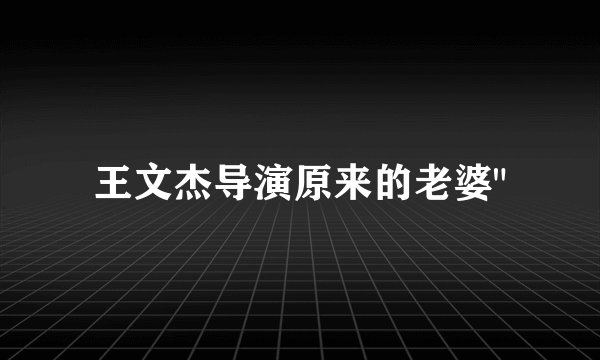 王文杰导演原来的老婆