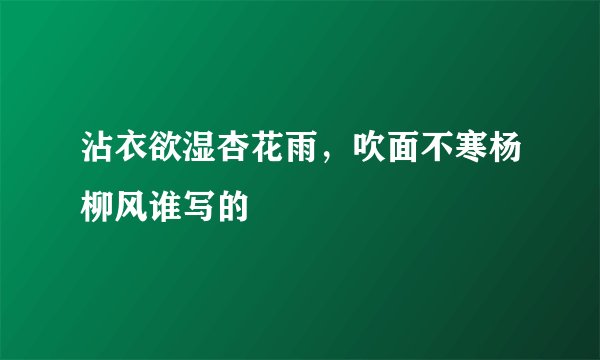 沾衣欲湿杏花雨，吹面不寒杨柳风谁写的