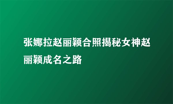 张娜拉赵丽颖合照揭秘女神赵丽颖成名之路