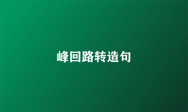 峰回路转造句