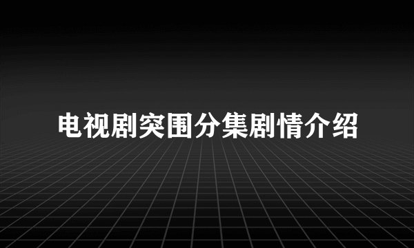 电视剧突围分集剧情介绍