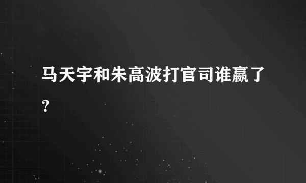 马天宇和朱高波打官司谁嬴了？