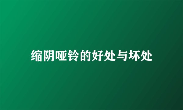 缩阴哑铃的好处与坏处