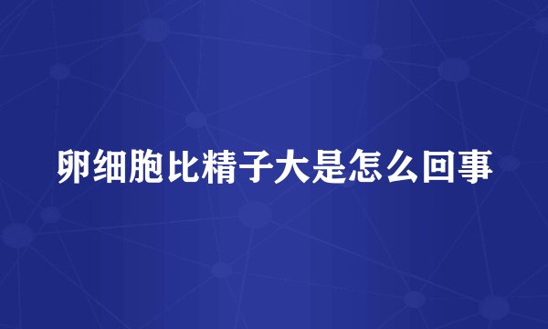 卵细胞比精子大是怎么回事