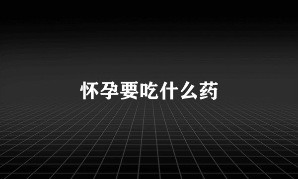 怀孕要吃什么药