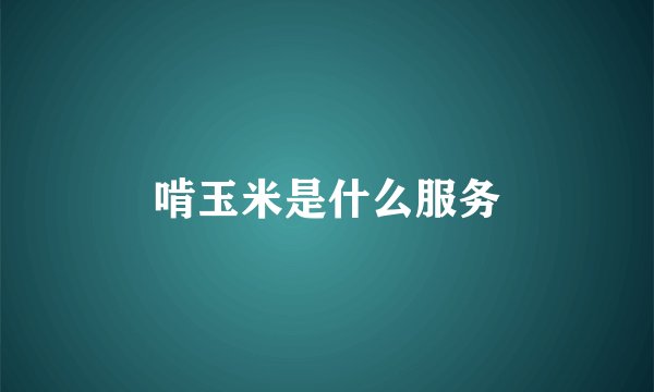 啃玉米是什么服务