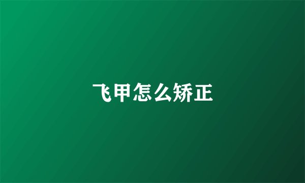 飞甲怎么矫正