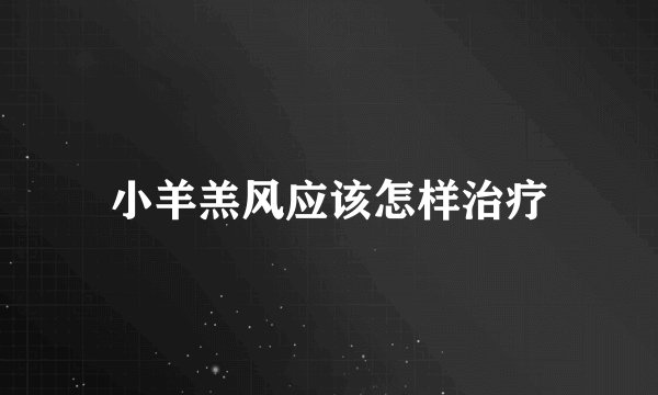 小羊羔风应该怎样治疗