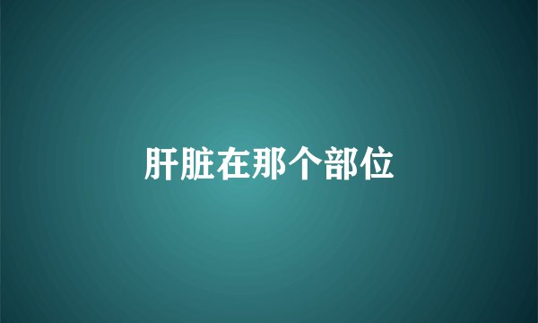肝脏在那个部位
