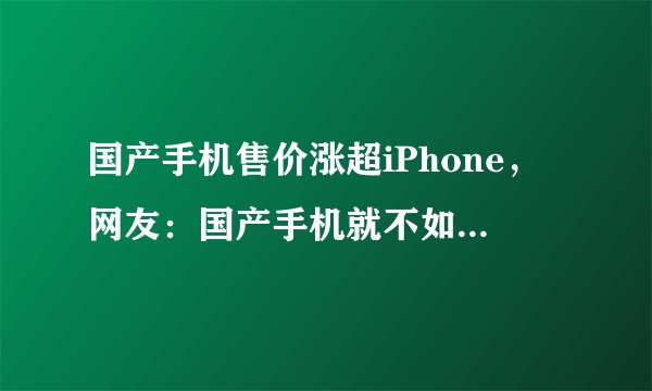 国产手机售价涨超iPhone，网友：国产手机就不如苹果吗？