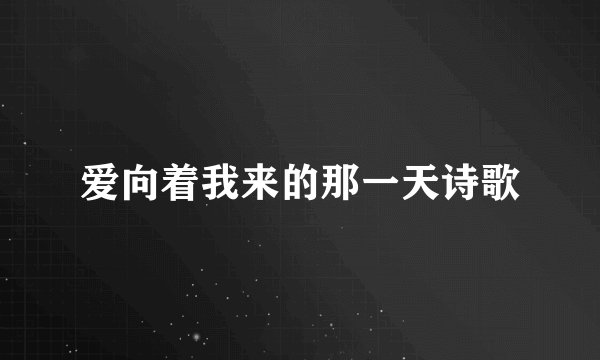 爱向着我来的那一天诗歌