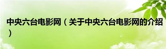 中央六台电影网（关于中央六台电影网的介绍）
