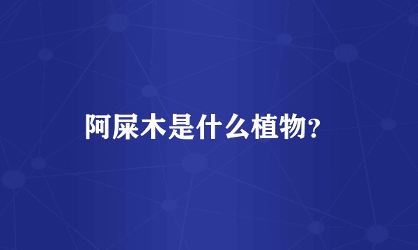 阿屎木是什么植物？