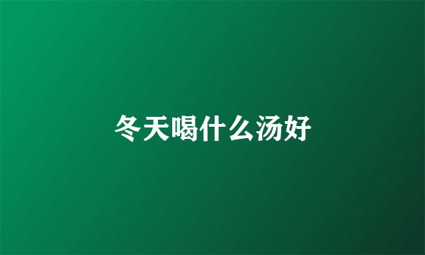 冬天喝什么汤好