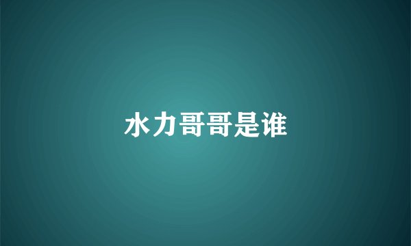 水力哥哥是谁