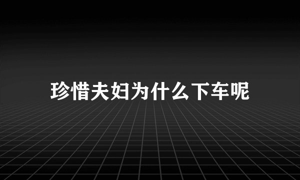 珍惜夫妇为什么下车呢