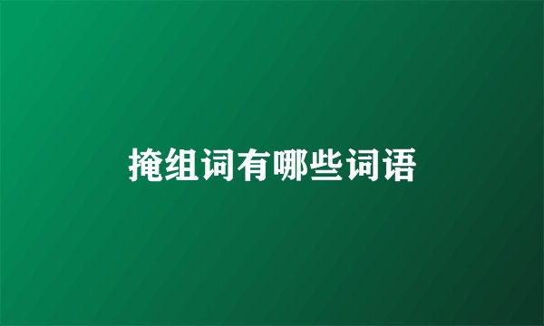 掩组词有哪些词语