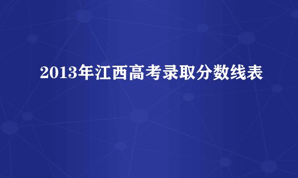 2013年江西高考录取分数线表