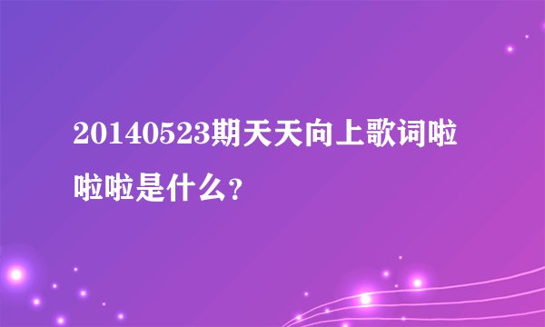 20140523期天天向上歌词啦啦啦是什么？