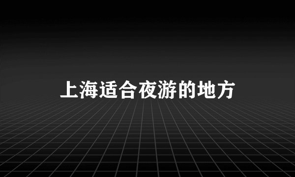 上海适合夜游的地方