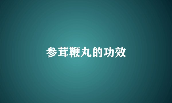 参茸鞭丸的功效