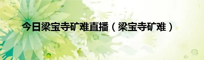 今日梁宝寺矿难直播（梁宝寺矿难）