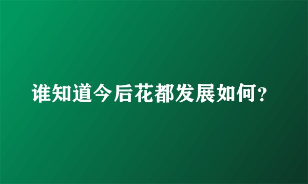谁知道今后花都发展如何?