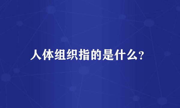 人体组织指的是什么？