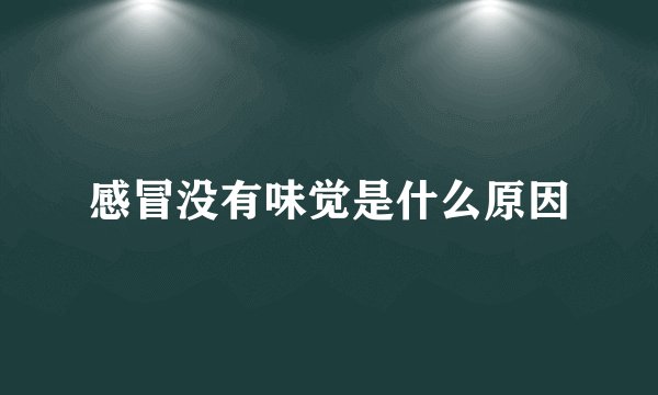 感冒没有味觉是什么原因