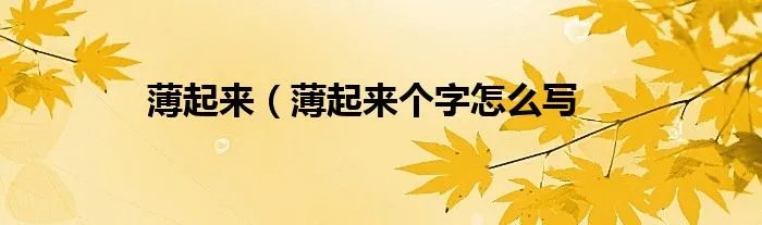 薄起来（薄起来个字怎么写