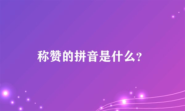 称赞的拼音是什么？
