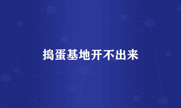 捣蛋基地开不出来