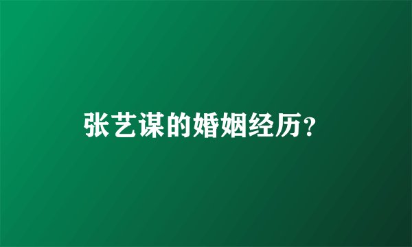 张艺谋的婚姻经历？