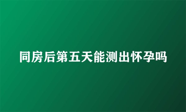 同房后第五天能测出怀孕吗